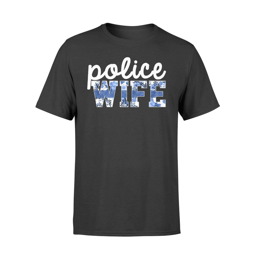 Apparel S / Black Police Wife - Thin Blue Line Floral Shirt - Standard T-shirt