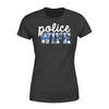 Apparel XS / Black Police Wife - Thin Blue Line Floral Shirt - Standard Women's T-shirt
