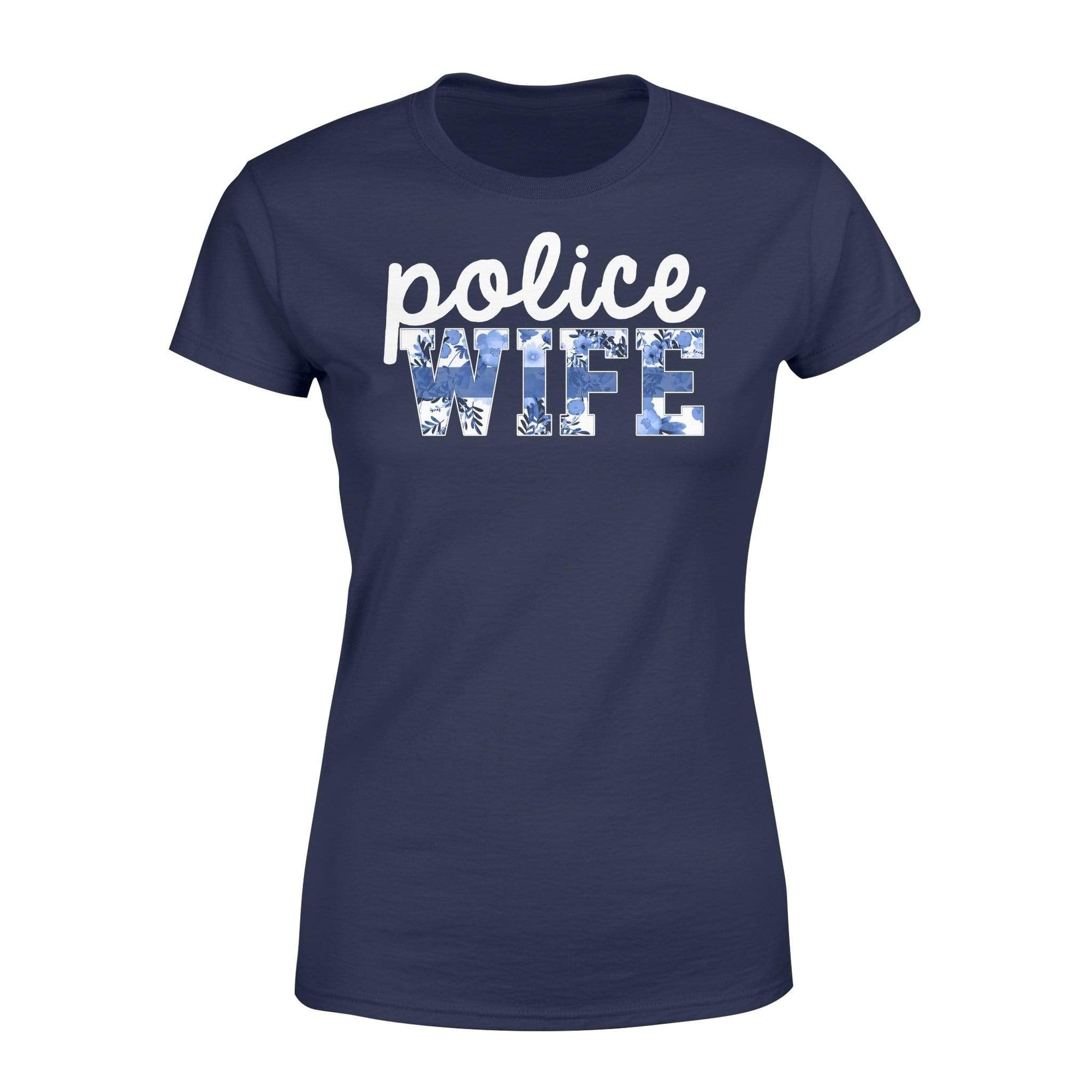 Apparel XS / Navy Police Wife - Thin Blue Line Floral Shirt - Standard Women's T-shirt