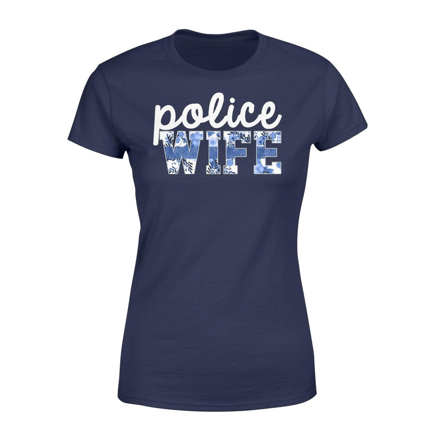 Apparel XS / Navy Police Wife - Thin Blue Line Floral Shirt - Standard Women's T-shirt