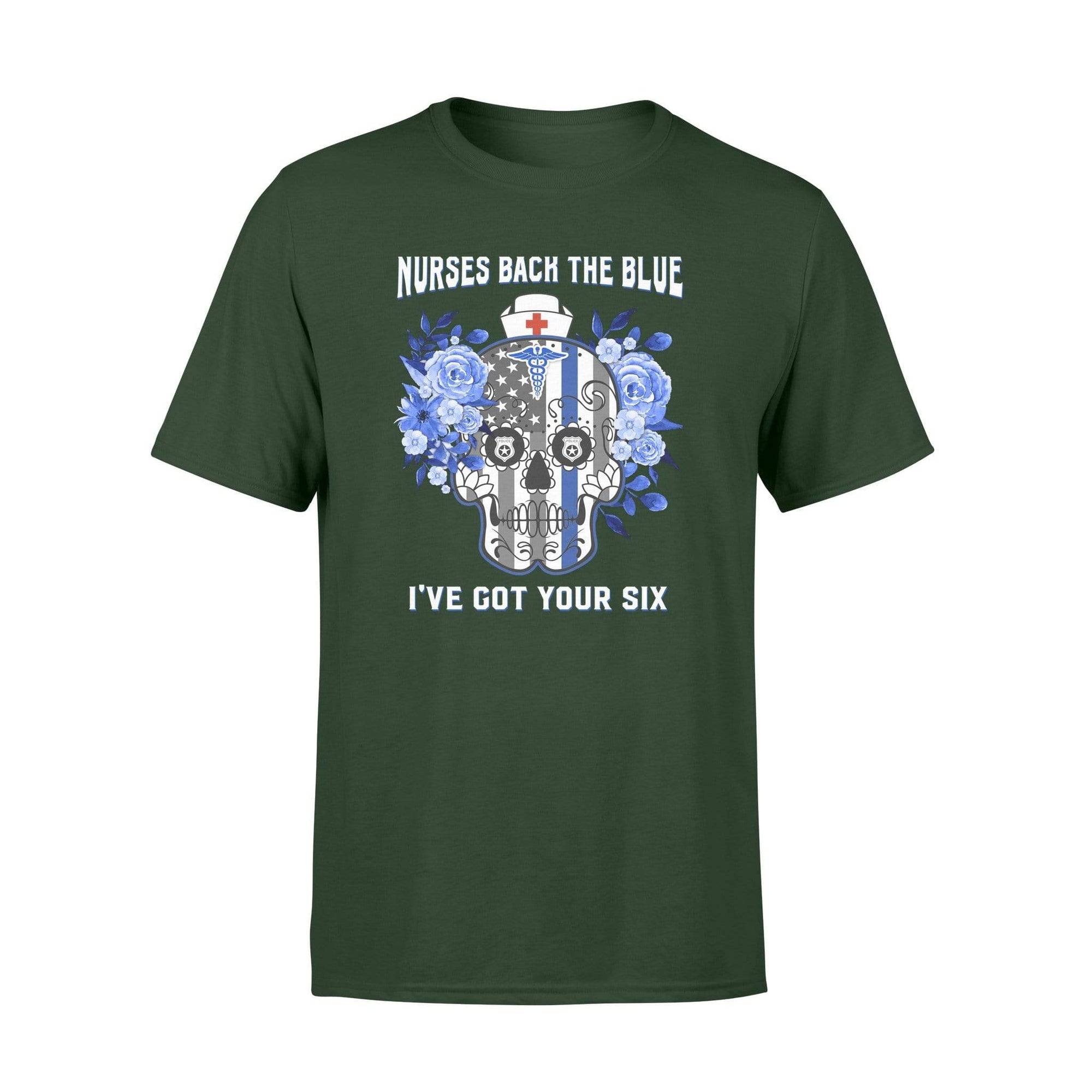 Apparel S / Forest Police x Nurse - Nurses Back The Blue - Sugar Skull Shirt - Standard T-shirt
