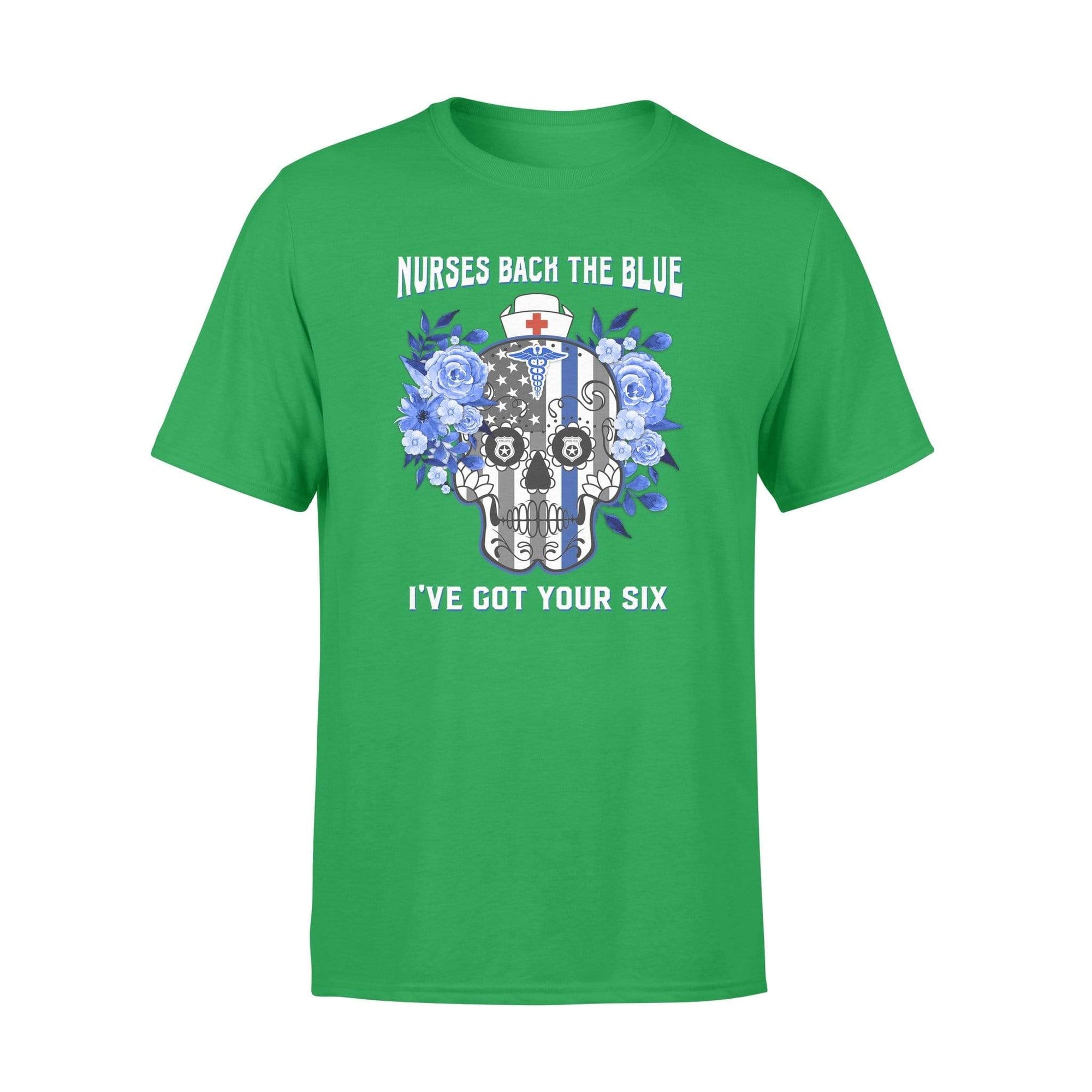 Apparel S / Kelly Police x Nurse - Nurses Back The Blue - Sugar Skull Shirt - Standard T-shirt