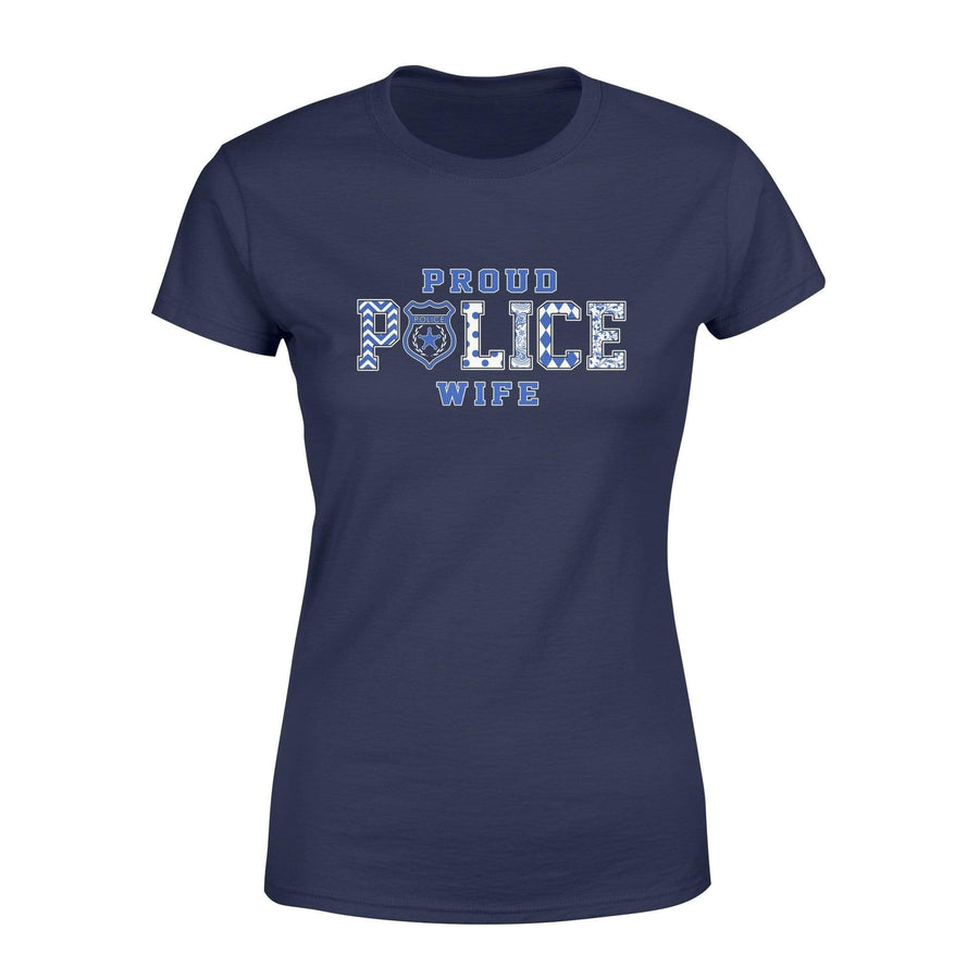 Apparel XS / Navy Proud Police Wife - Patterns - Shirt - Standard Women's T-shirt