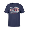 Apparel S / Navy Real Women Love Firefighters Shirt - Standard T-shirt