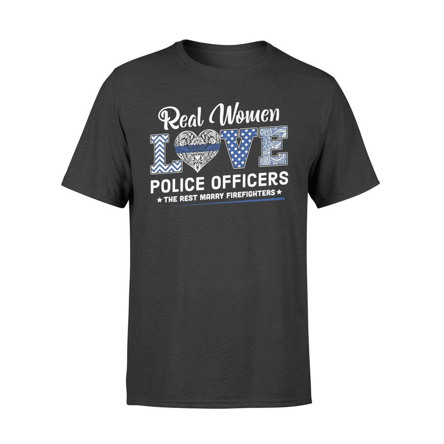 Apparel S / Black Real Women Love Police Officers Shirt - Standard T-shirt