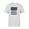 Apparel S / Grey Scratch Thin Blue Line Flag Shirt - Standard T-shirt