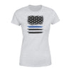 Apparel XS / Grey Scratch Thin Blue Line Flag Shirt - Standard Women's T-shirt