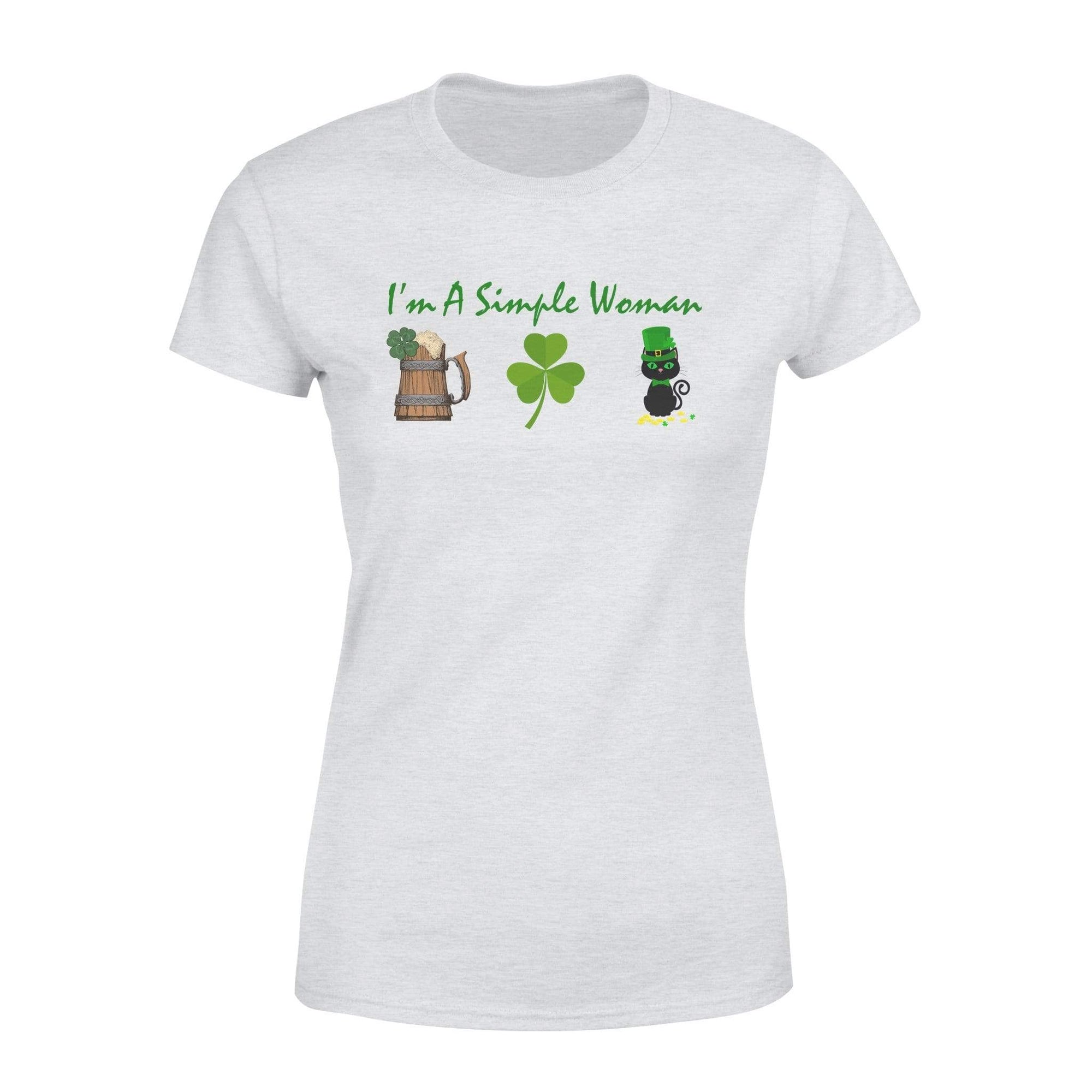 Simple Woman St Patrick Day Cat Lover Shirt - Standard Women’s T-shirt