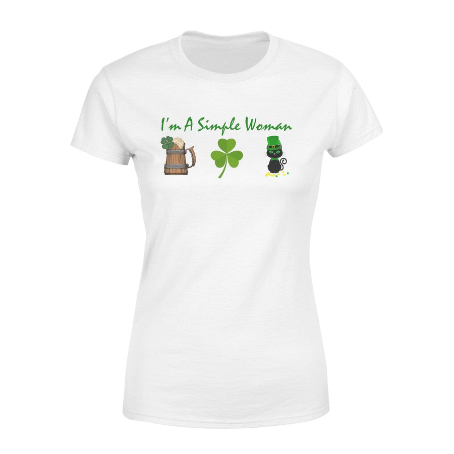 Simple Woman St Patrick Day Cat Lover Shirt - Standard Women’s T-shirt