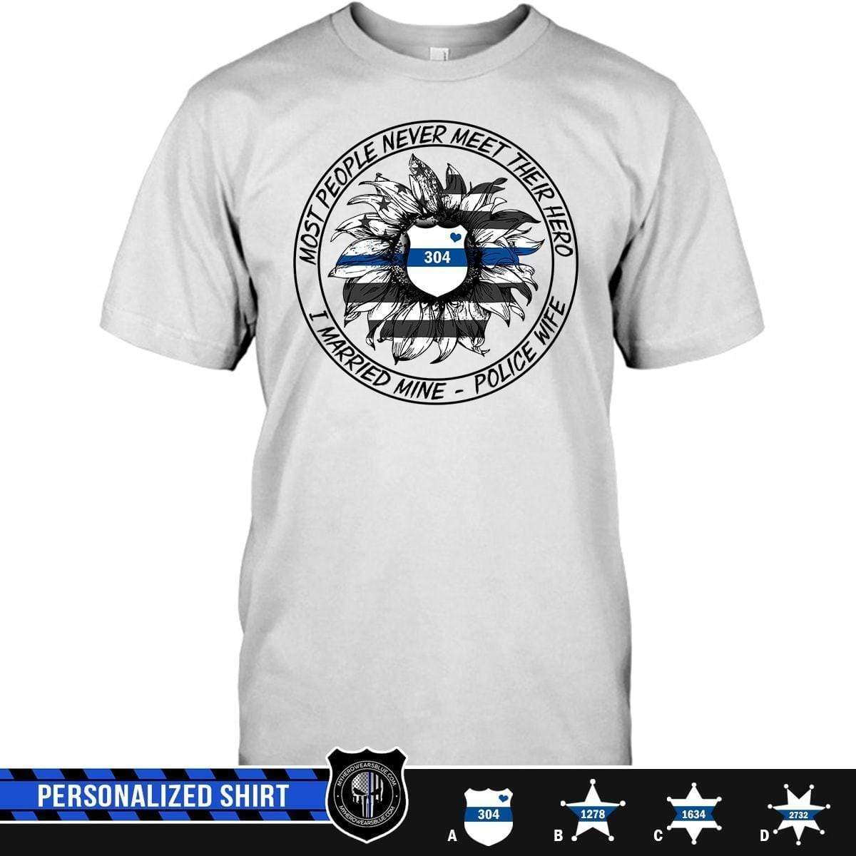 Apparel S / White Sunflower - Circle - Married My Hero - Personalized Shirt - DSAPP