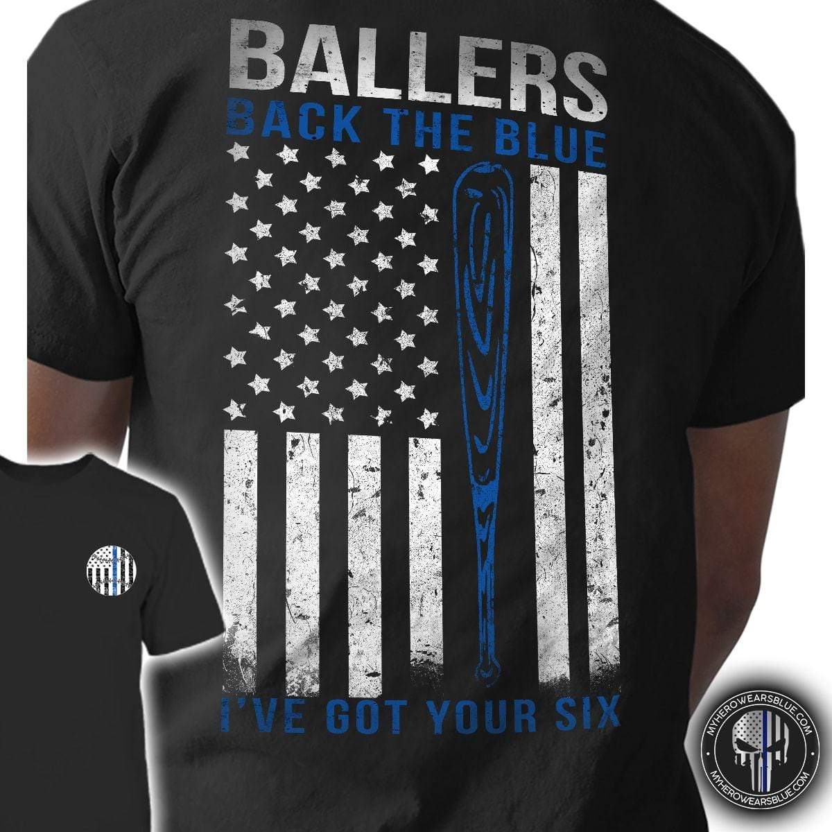 Apparel S / Black TBL - Ballers Back The Blue Shirt - Standard T-shirt - DSAPP