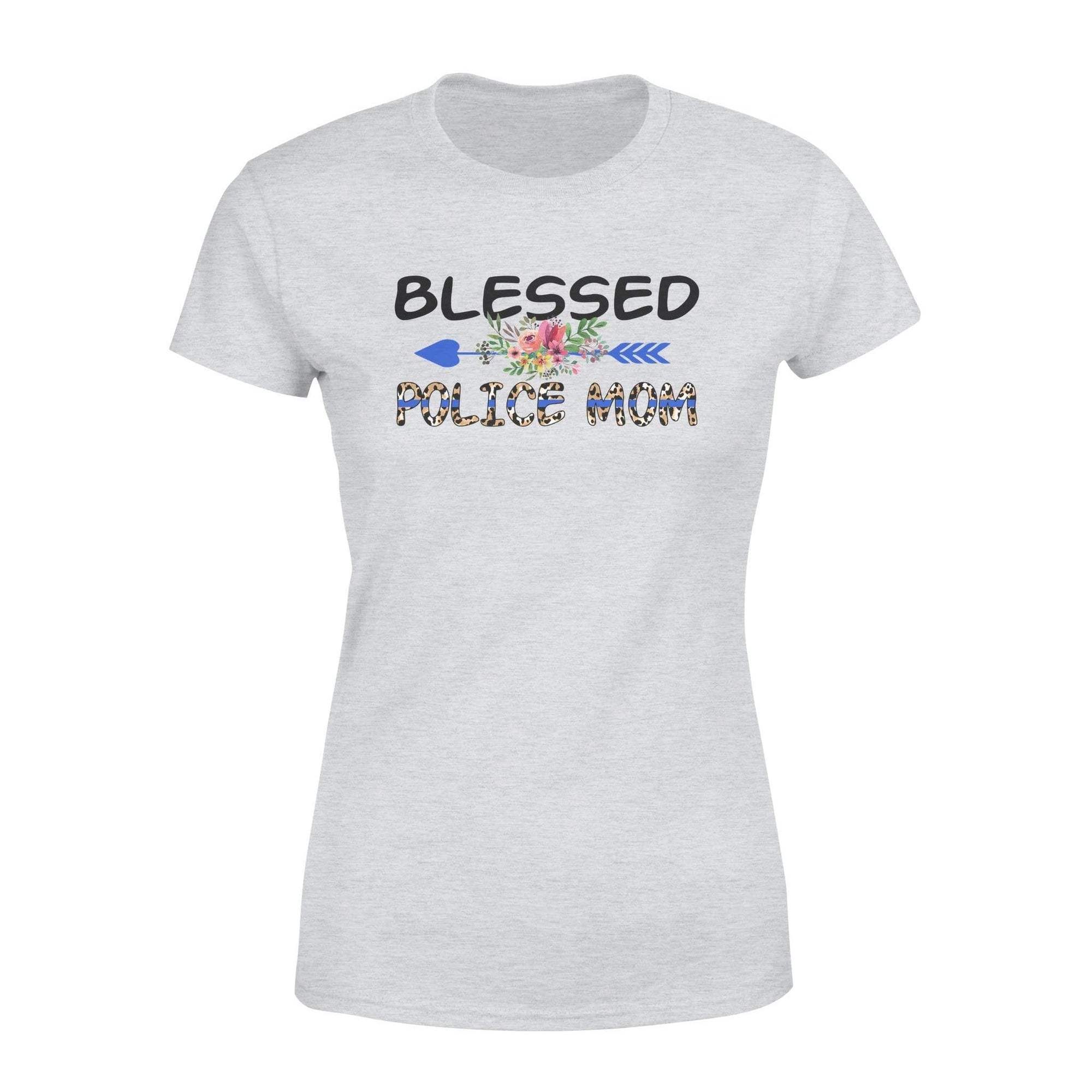 Apparel XS / Heather Grey TBL - Blessed Police Mom Leopard Shirt - Standard Women's T-shirt - DSAPP