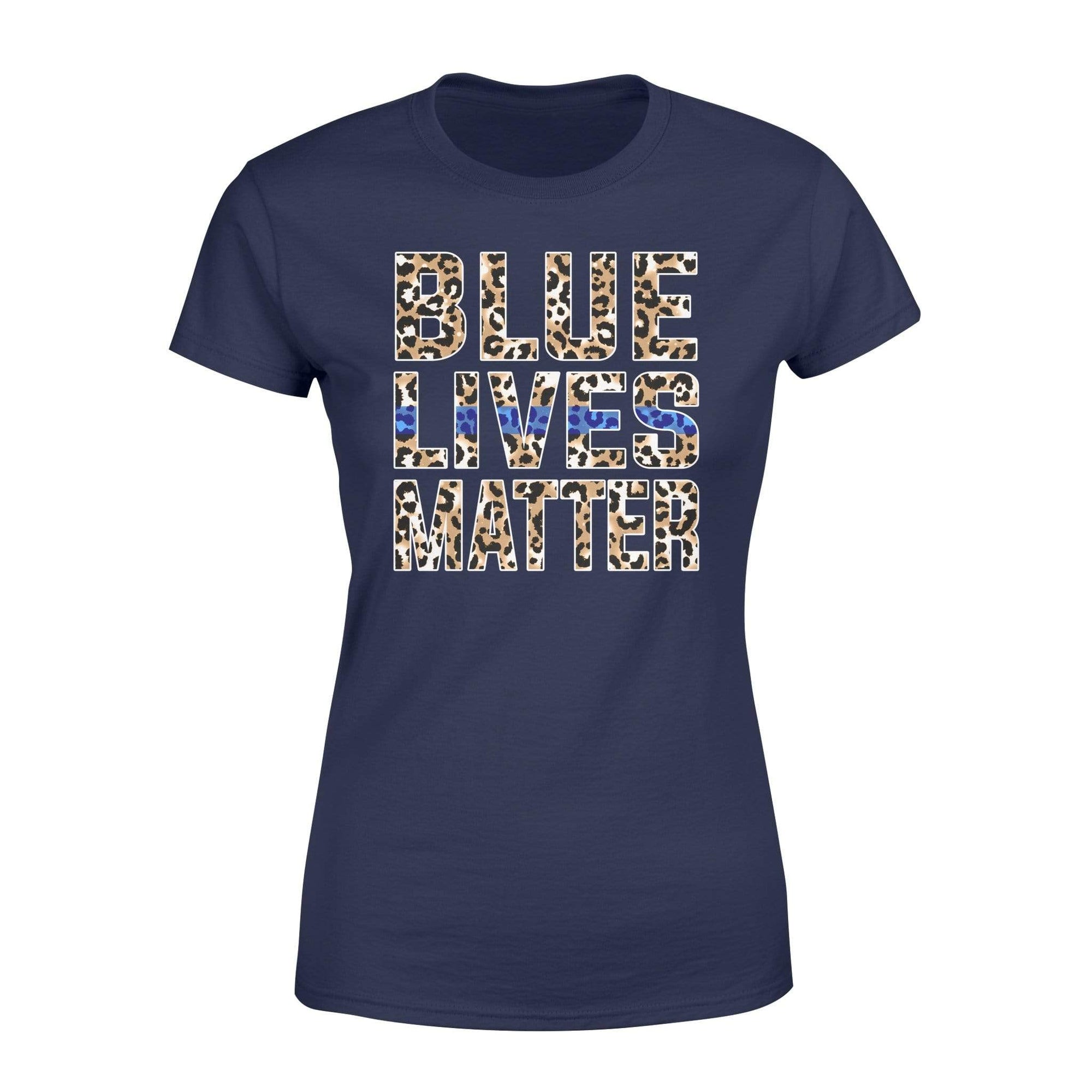 Apparel XS / Navy TBL - Blue Lives Matter Leopard Shirt - Standard Women's T-shirt - DSAPP