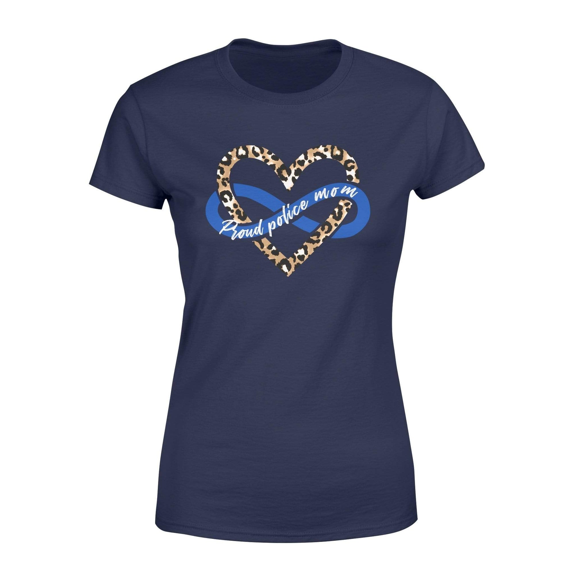 Apparel XS / Navy TBL - Leopard Proud Police Mom Shirt- Standard Women's T-shirt - DSAPP