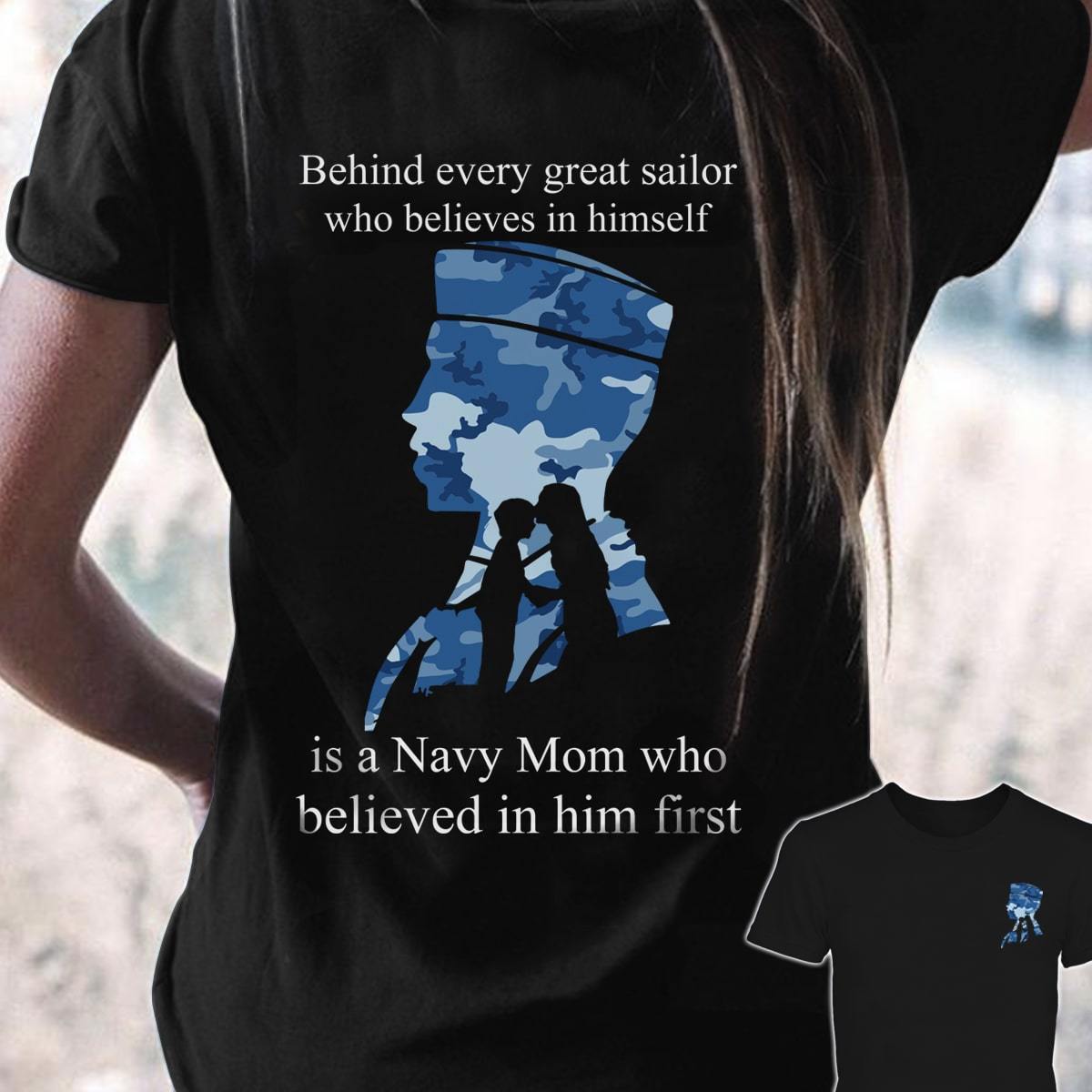 Apparel XS / Black TBL - Mom Behind Navy Shirt - Standard Women's T-shirt - DSAPP
