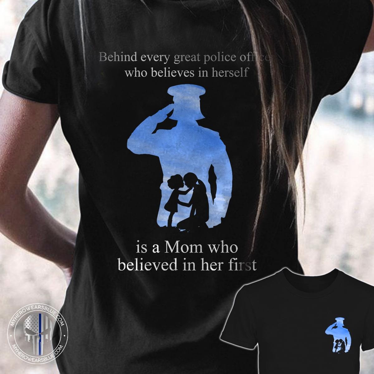 Apparel XS / Black TBL - Mom Behind Police Shirt (Female)  - Standard Women's T-shirt - DSAPP