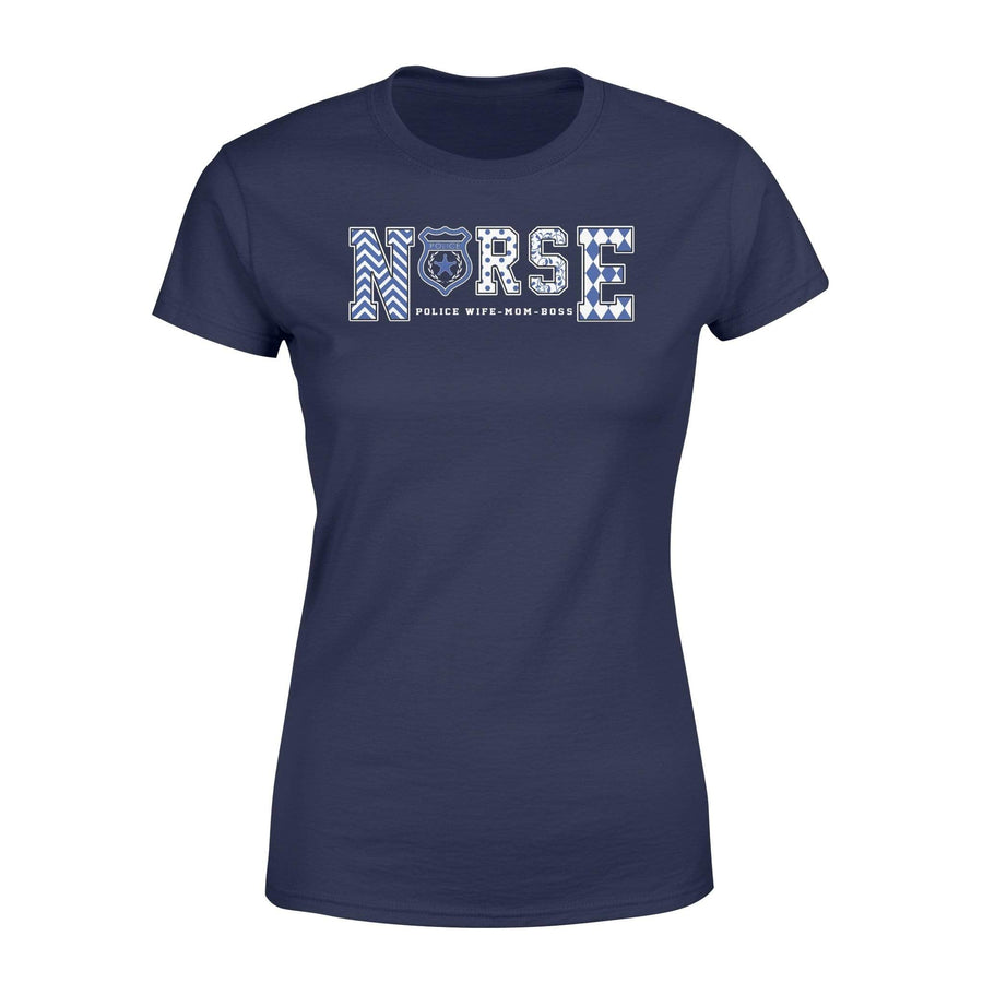 Apparel XS / Navy TBL - Nurse Wife Slogan Pattern Shirt - Standard Women's T-shirt - DSAPP