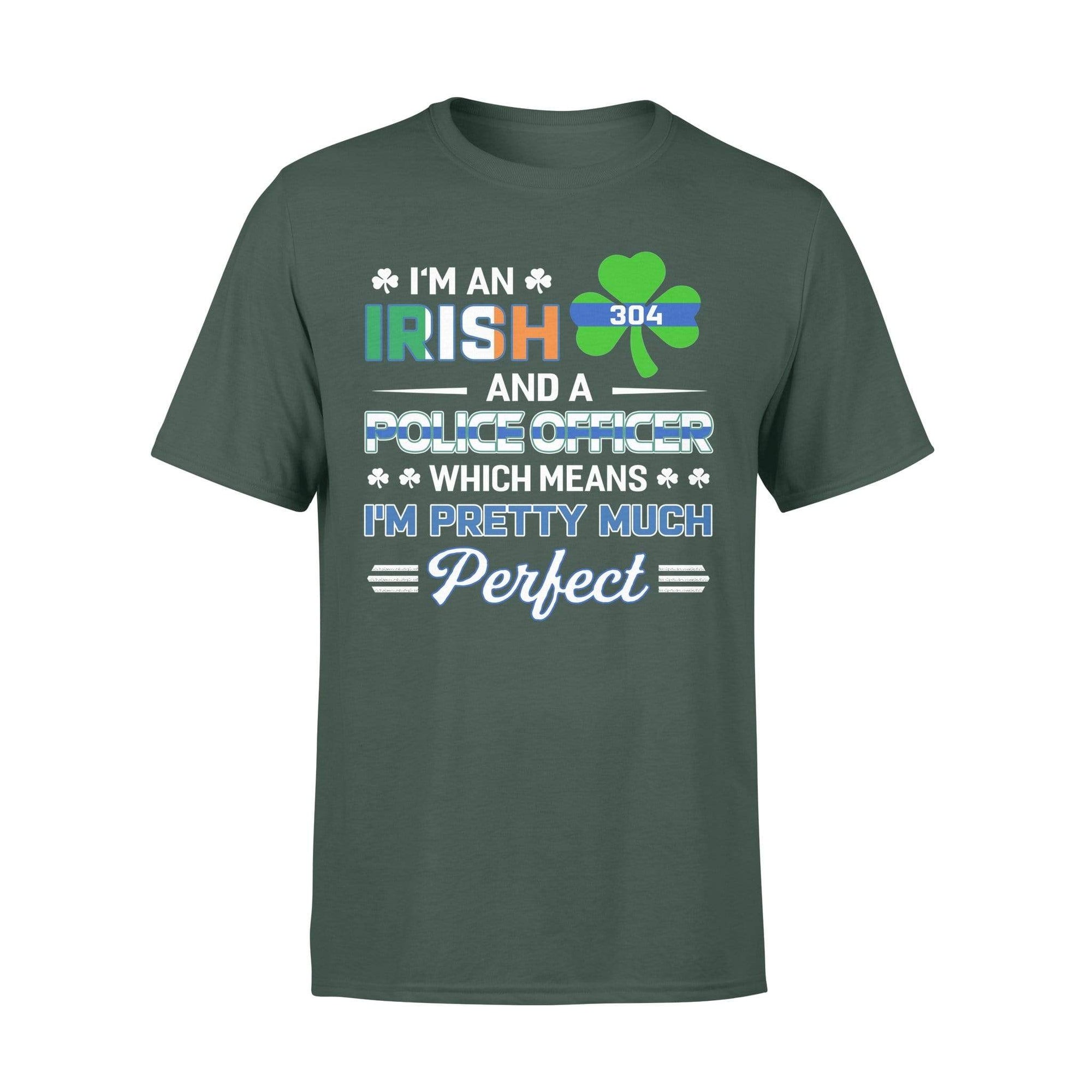 Thin Blue Line - St Patrick Day I Am An Irish And Police Officer Shirt