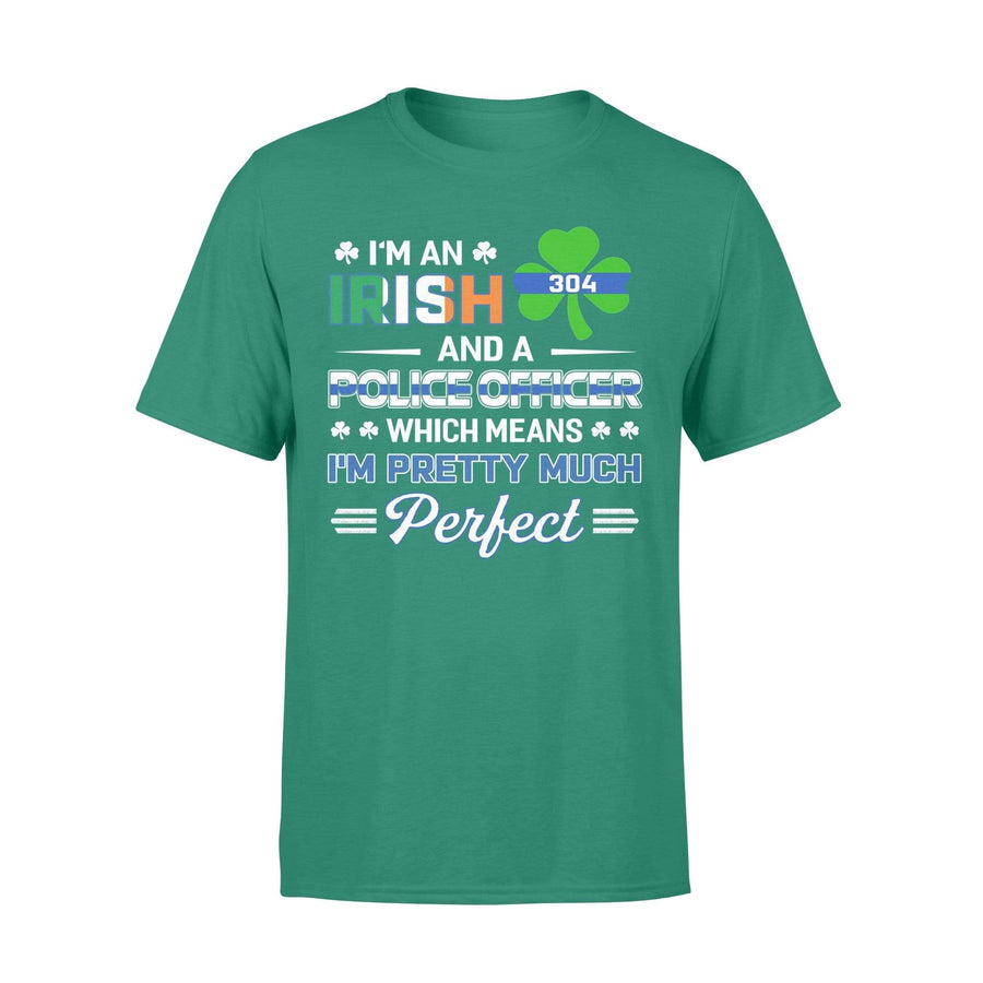 Thin Blue Line - St Patrick Day I Am An Irish And Police Officer Shirt