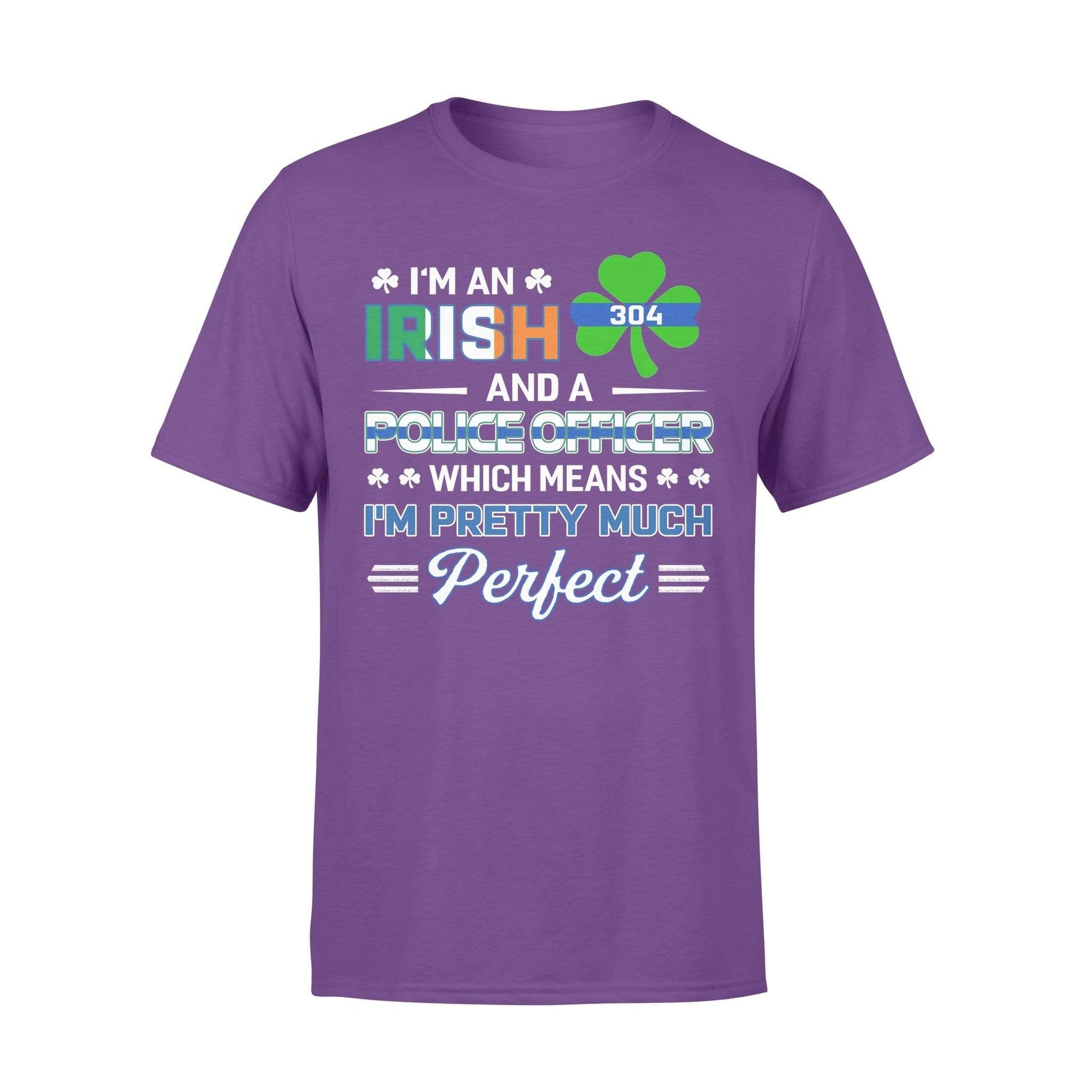 Thin Blue Line - St Patrick Day I Am An Irish And Police Officer Shirt