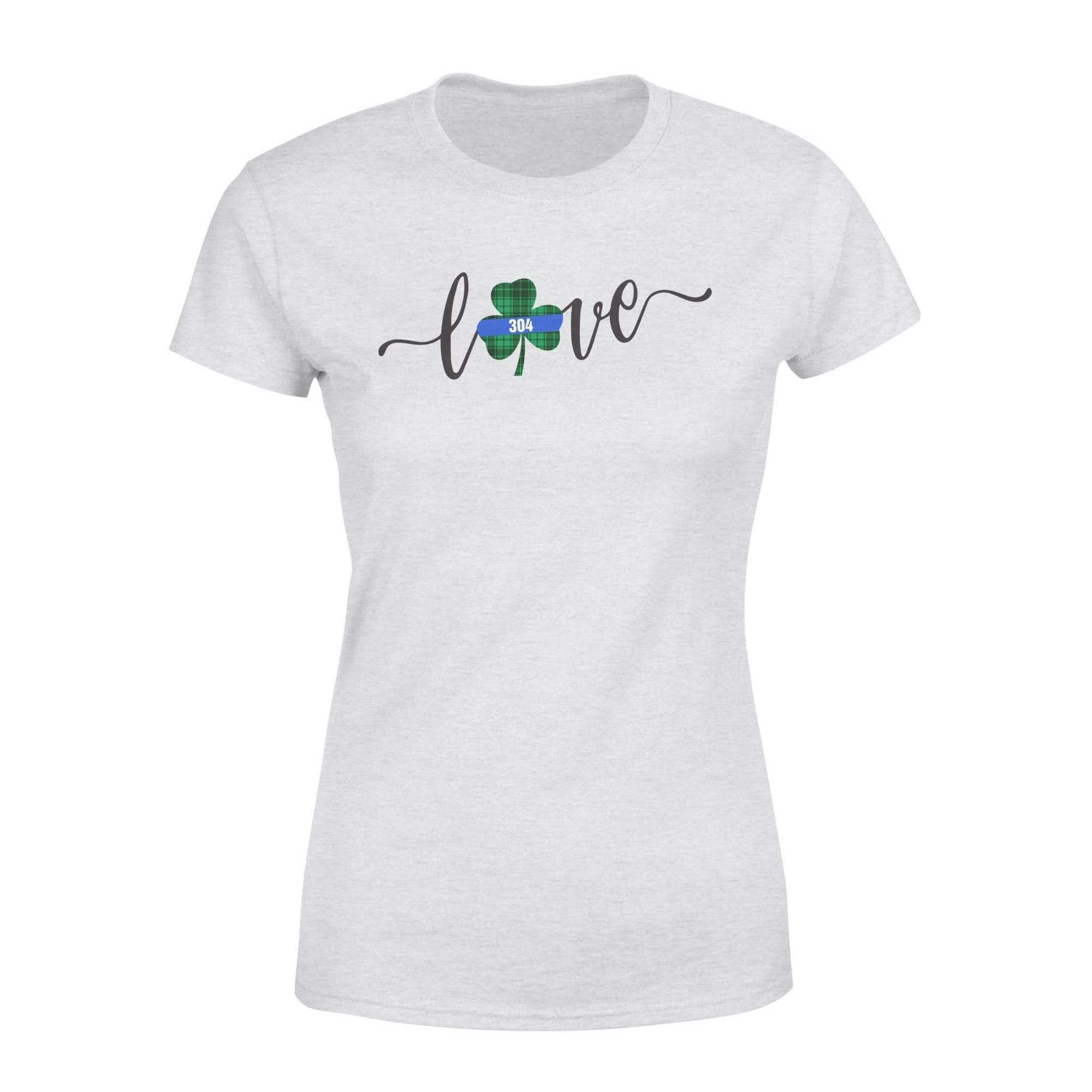 Thin Blue Line - St Patrick Day Love Shamrock Checkered Pattern Shirt - Standard Women’s T-shirt
