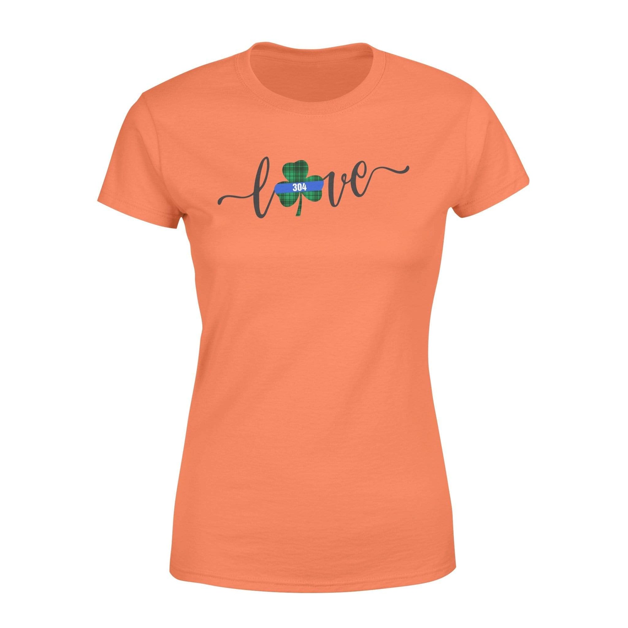 Thin Blue Line - St Patrick Day Love Shamrock Checkered Pattern Shirt - Standard Women’s T-shirt