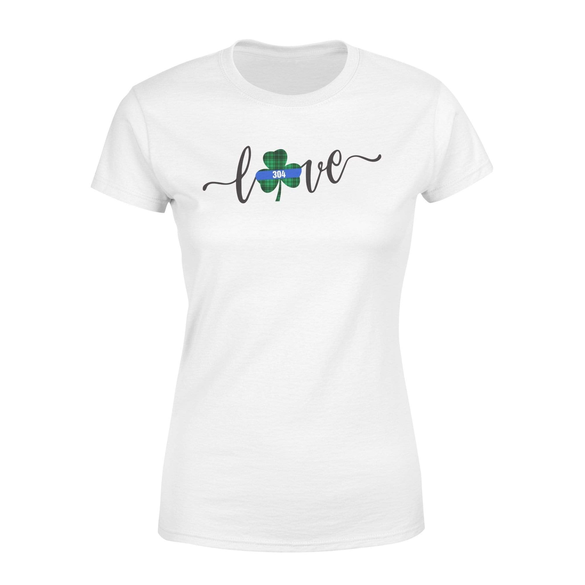 Thin Blue Line - St Patrick Day Love Shamrock Checkered Pattern Shirt - Standard Women’s T-shirt
