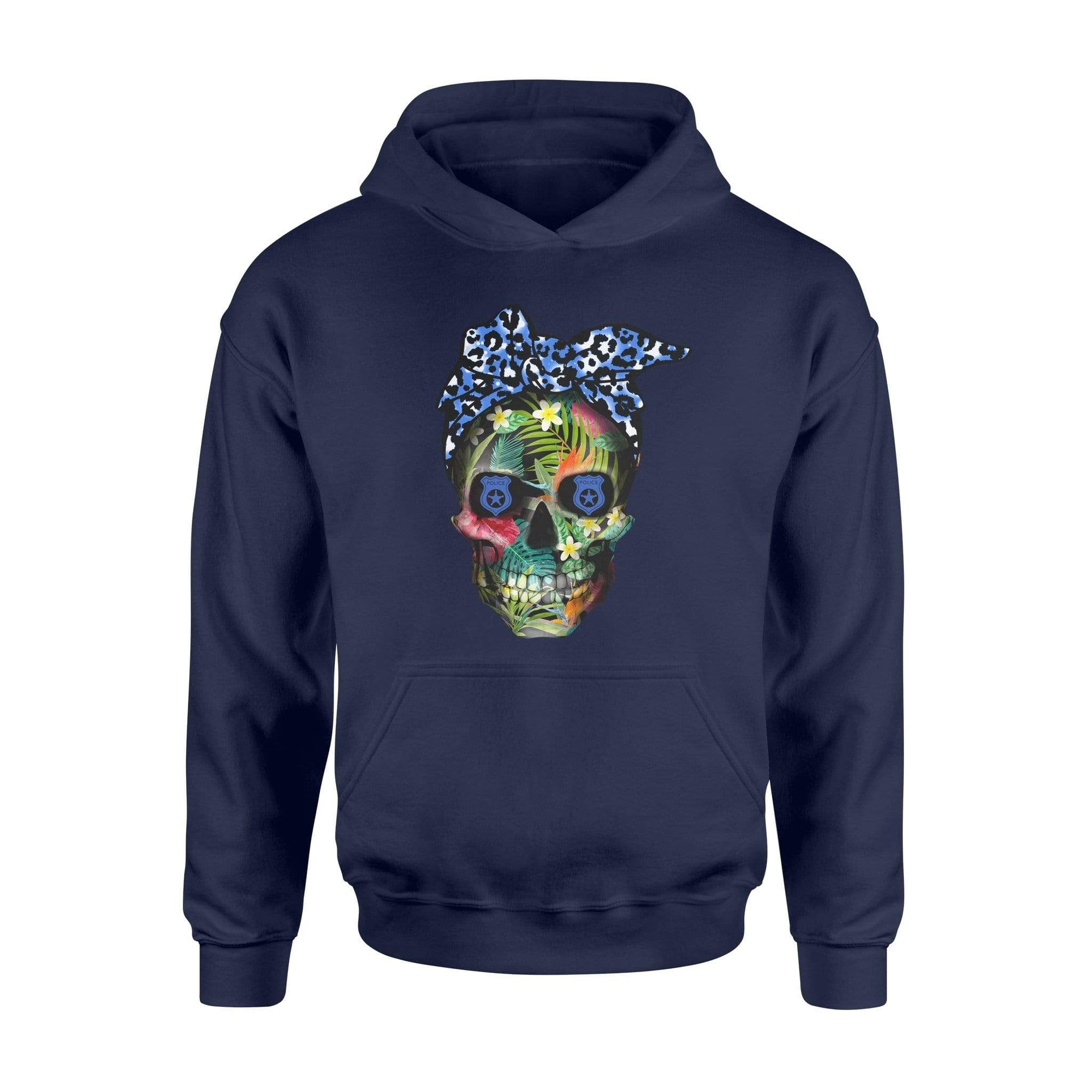 Apparel S / Navy TBL - Sugar Skull Leopard Bandana - Standard Hoodie - DSAPP