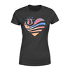 Apparel XS / Black TBL - Sunset Flag Heart - Couple Shirt - Standard Women's T-shirt - DSAPP