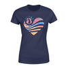 Apparel XS / Navy TBL - Sunset Flag Heart - Couple Shirt - Standard Women's T-shirt - DSAPP