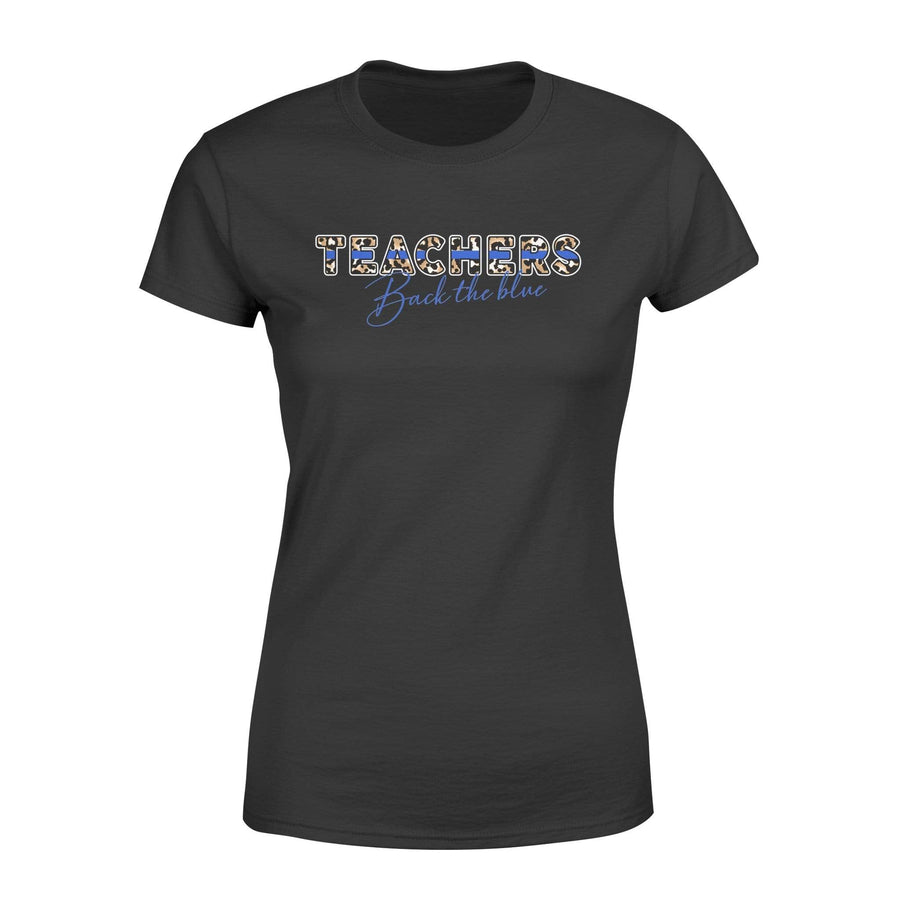 Apparel XS / Black TBL - Teacher Leopard Back Blue Shirt - Standard Women's T-shirt - DSAPP
