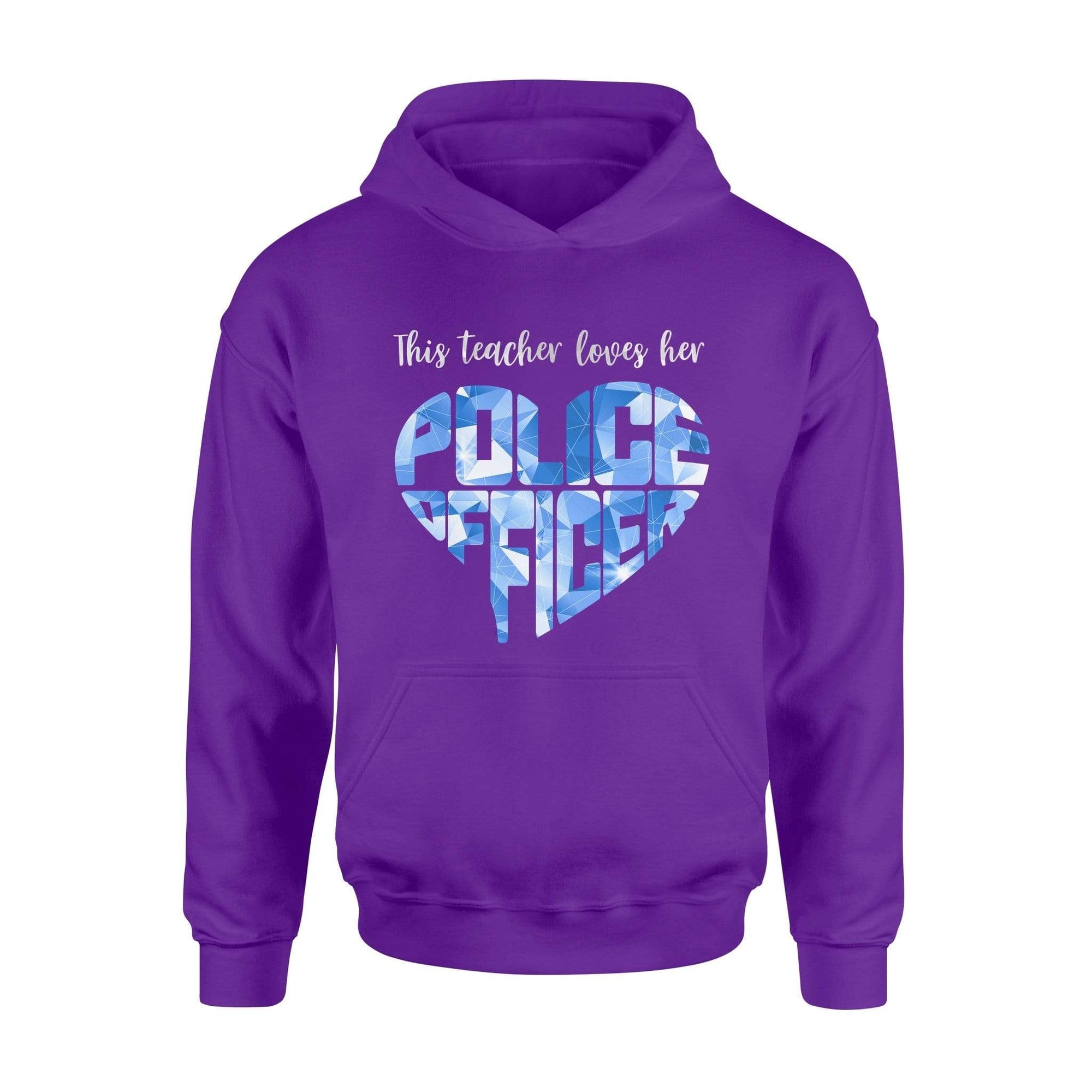 Apparel S / Purple TBL - Teacher Loves Police Shirt - Standard Hoodie - DSAPP