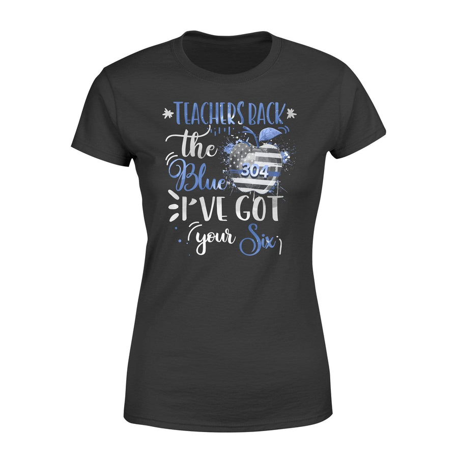 Apparel XS / Black Teachers Back The Blue Color Drop Apple  Personalized Women Shirt