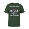 Apparel S / Forest Tearing - Thin Blue Line Flag - Once A Police Officer - Always A Police Officer - Standard T-shirt