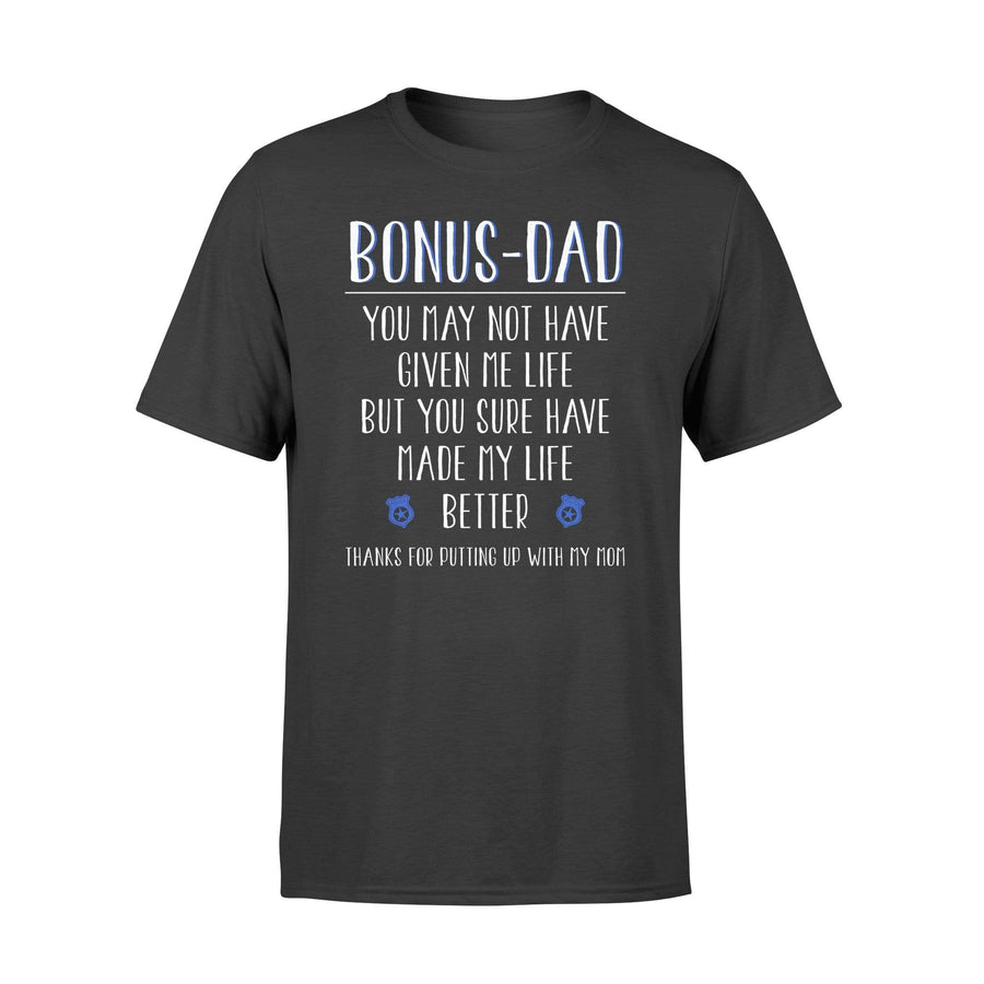 Apparel S / Black Thin Blue Line - Bonus Dad Shirt - Standard T-shirt