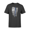 Apparel S / Black Thin Blue Line Distressed Flag Shirt - Standard Unisex T-shirt
