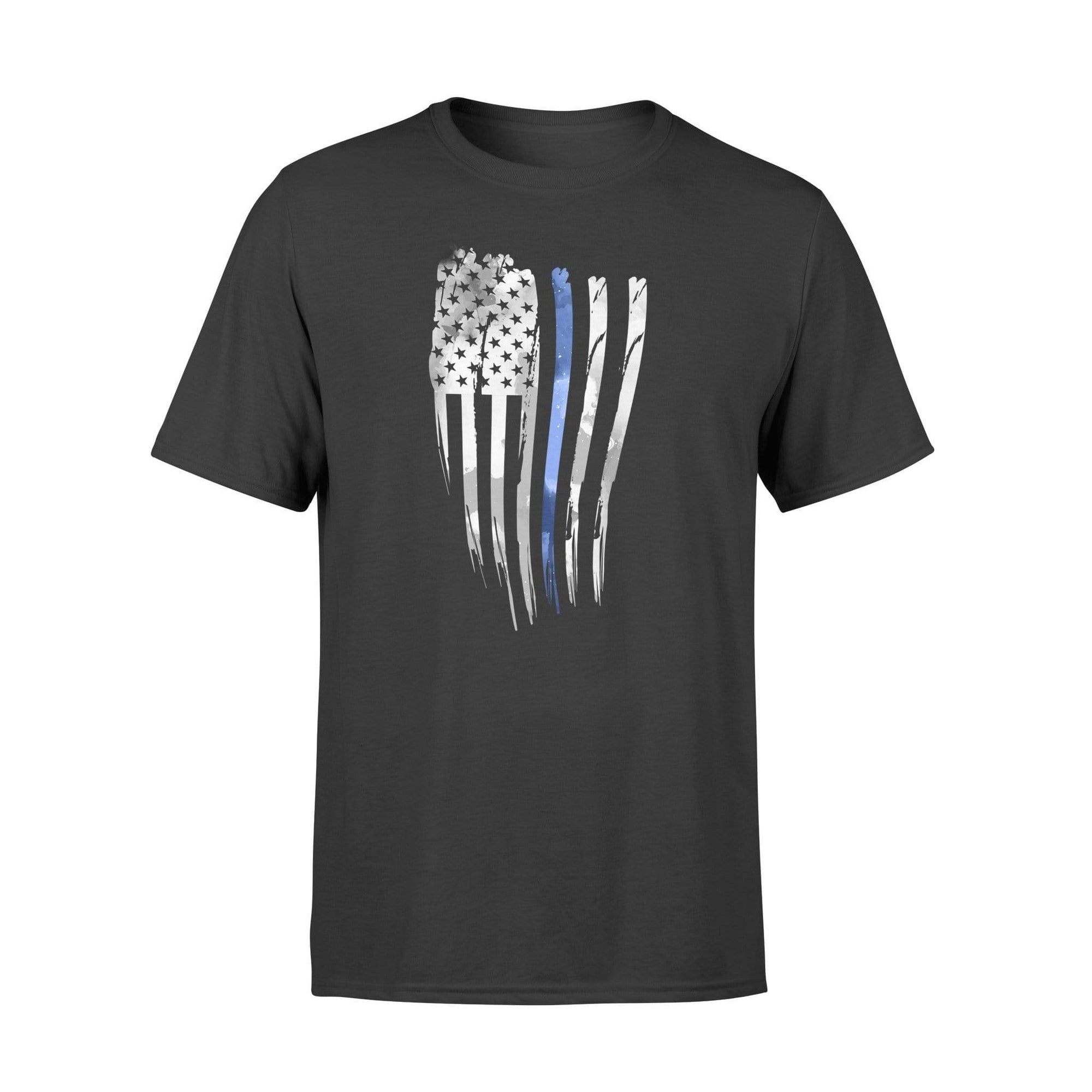 Apparel S / Black Thin Blue Line Distressed Flag Shirt - Standard Unisex T-shirt