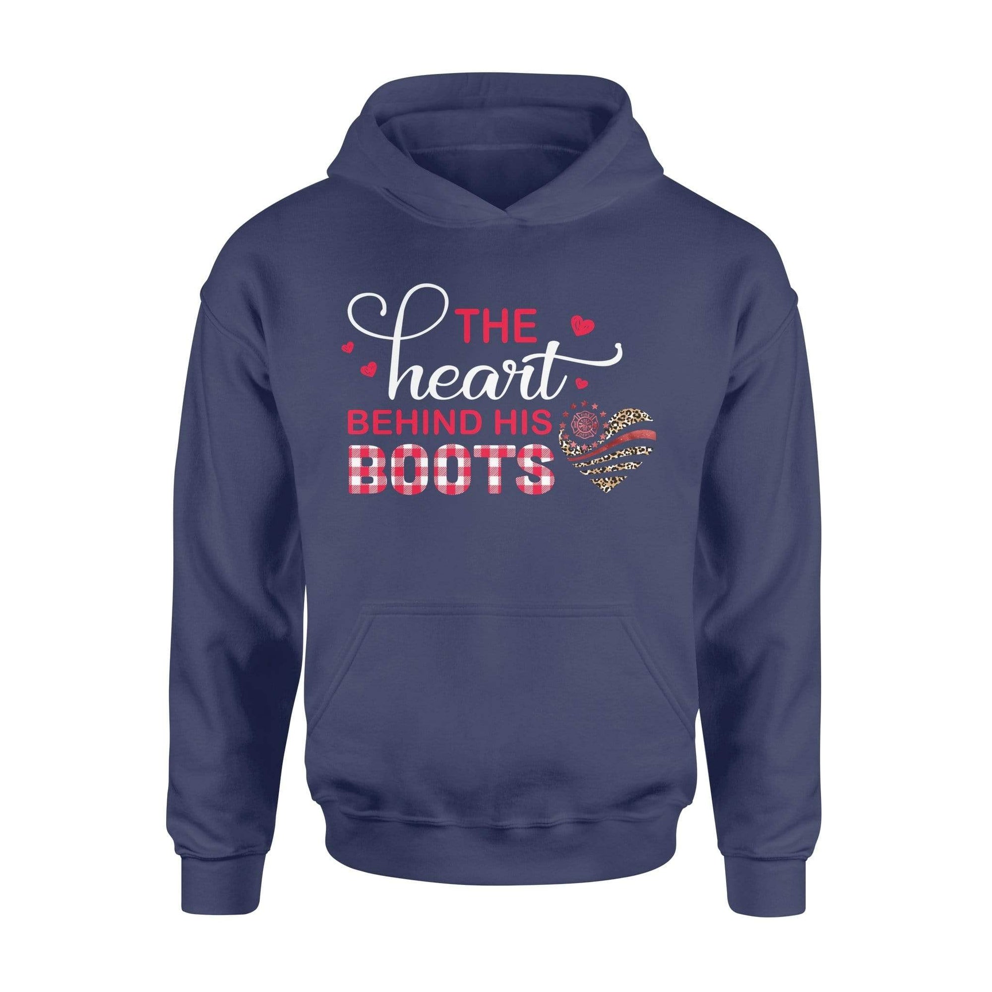 Apparel S / Navy TRL - Behind His Boots Leopard Heart Hoodie - Standard Hoodie - DSAPP