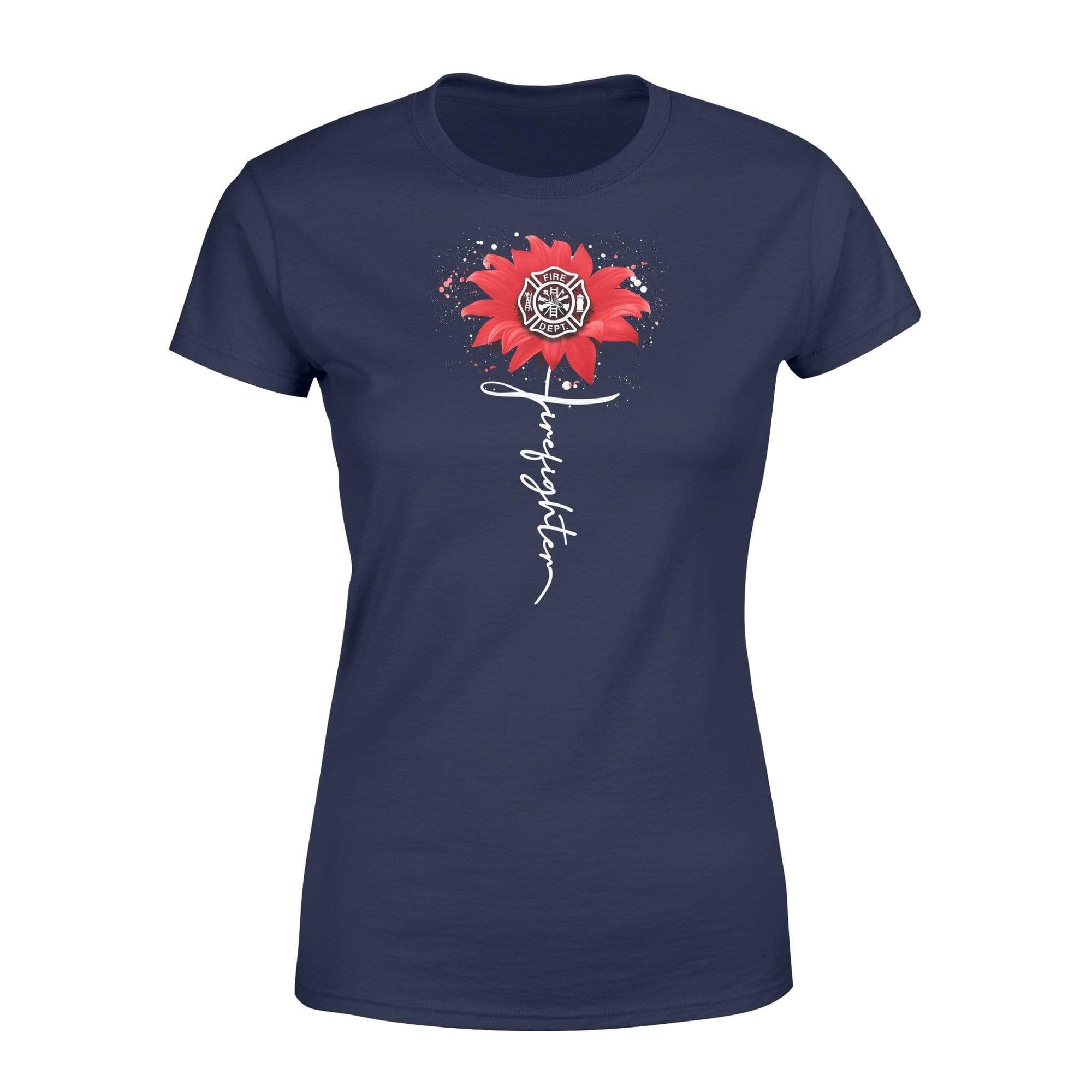 Apparel XS / Navy TRL - Firefighter In Cross Shape Shirt - Standard Women's T-shirt - DSAPP