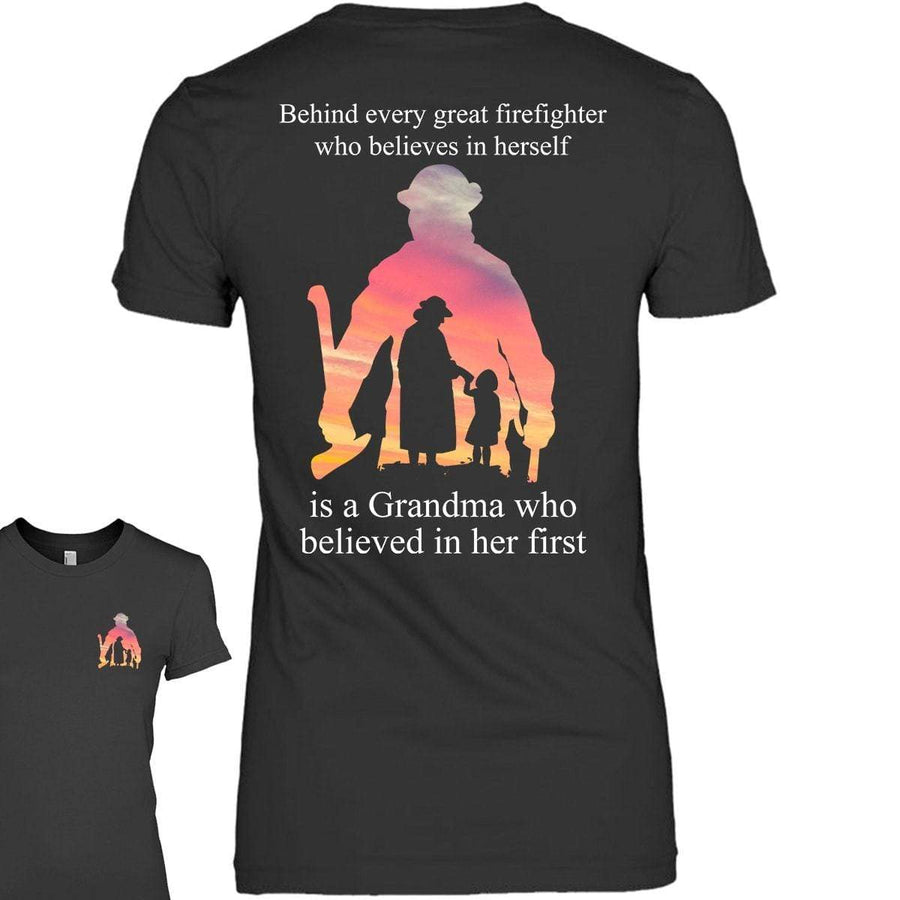 Apparel XS / Black TRL - Grandma Behind Firefighter (Female) Shirt - Standard Women's T-shirt - DSAPP