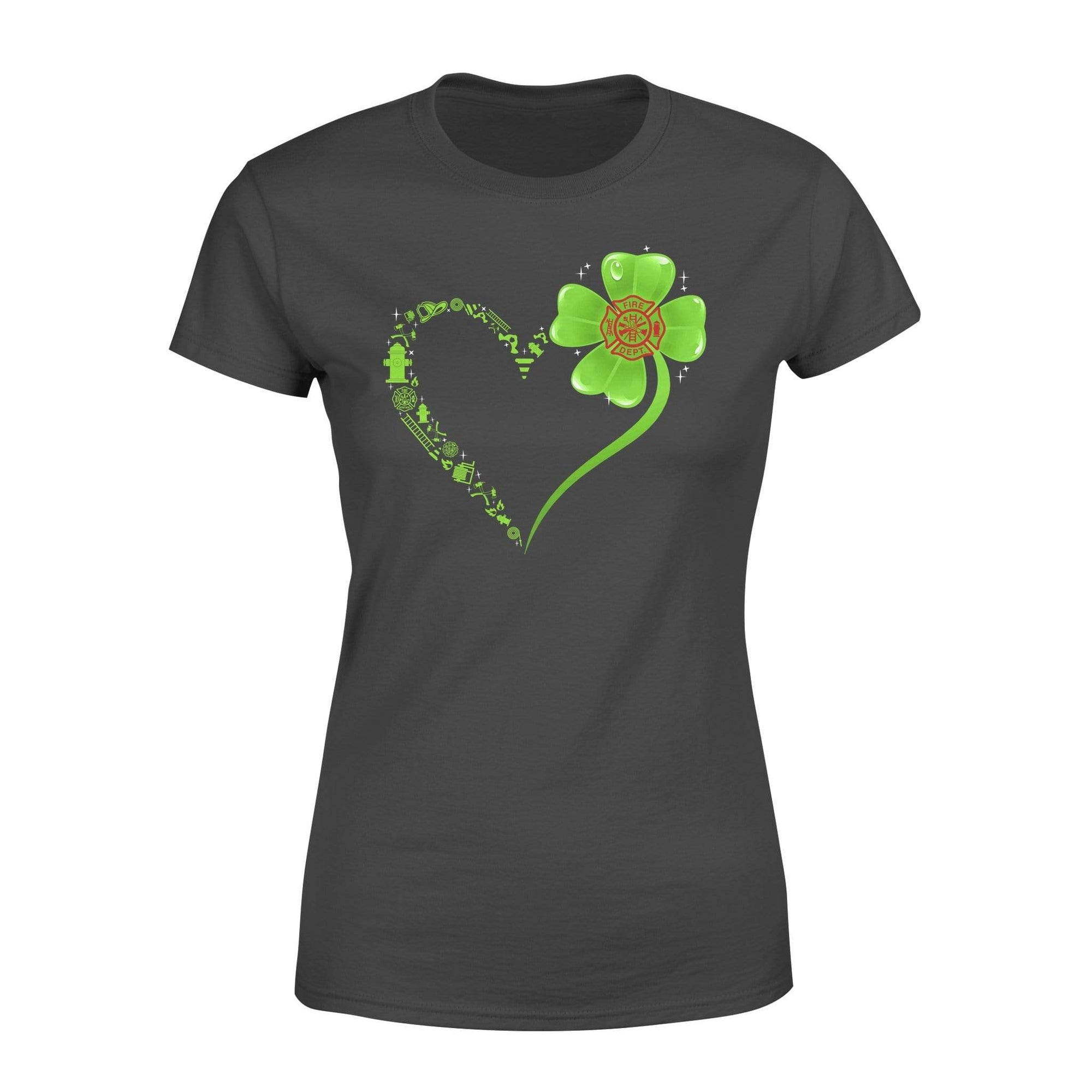 TRL - St Patrick Day Firefighter Things Shamrock Heart Shirt - Standard Women’s T-shirt