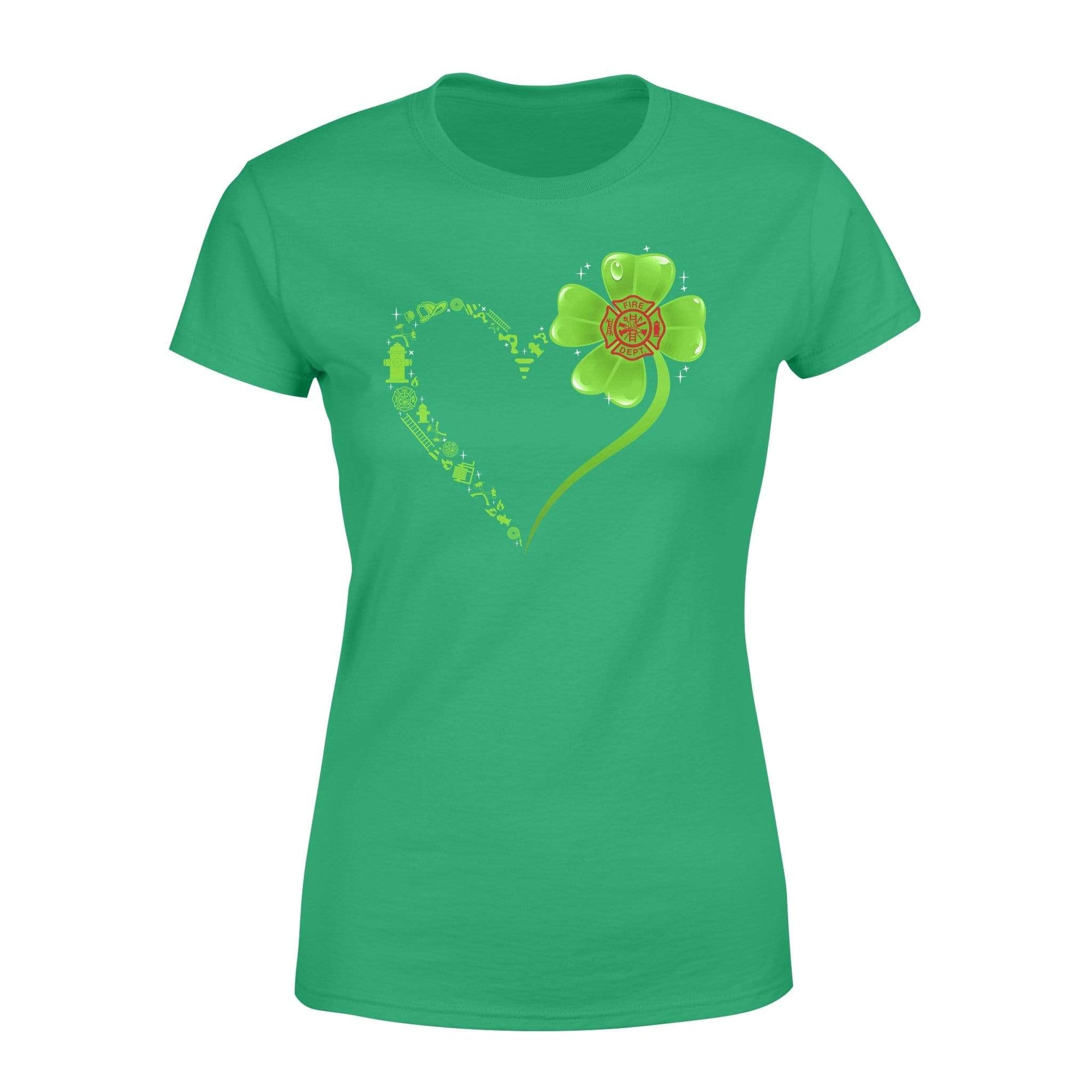 TRL - St Patrick Day Firefighter Things Shamrock Heart Shirt - Standard Women’s T-shirt