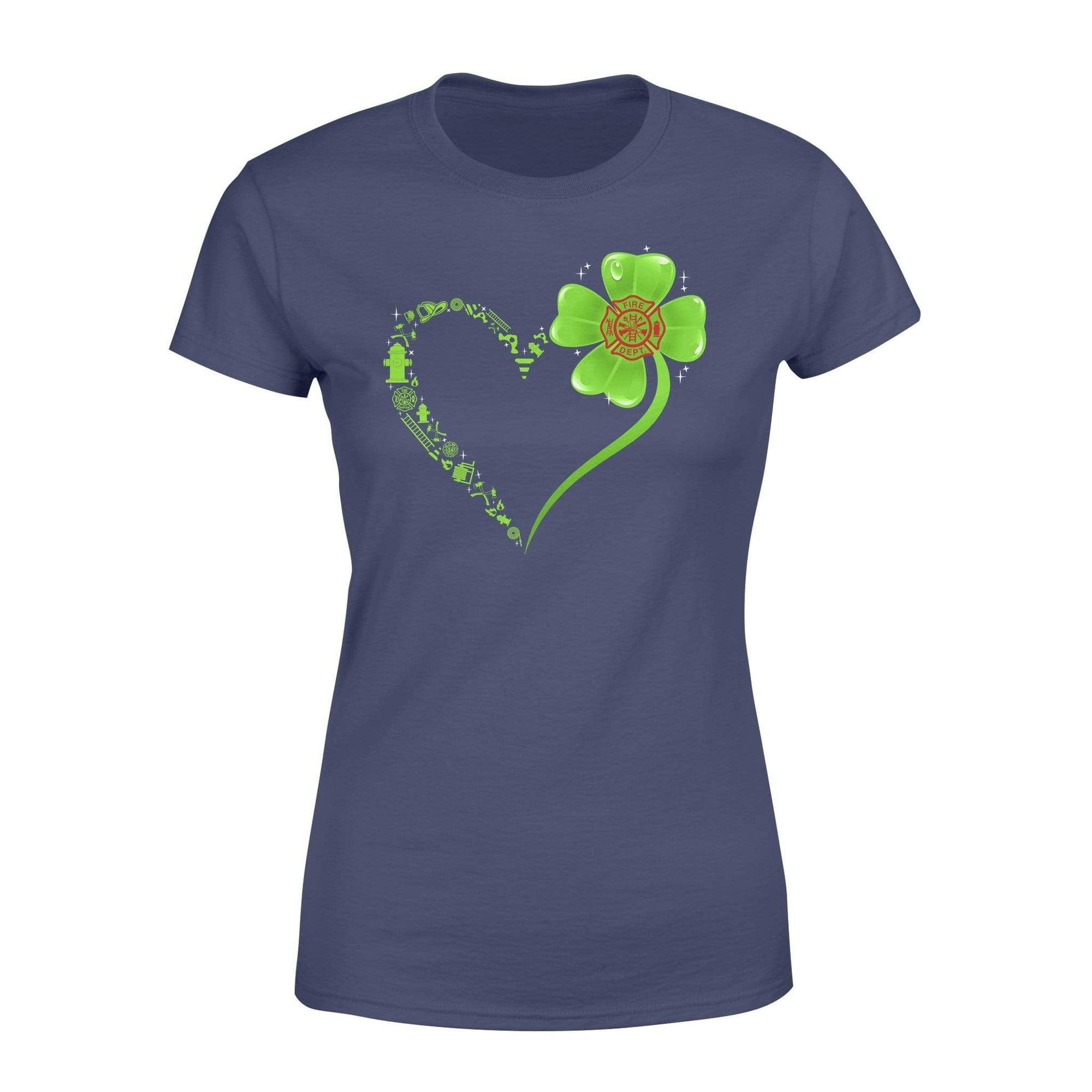 TRL - St Patrick Day Firefighter Things Shamrock Heart Shirt - Standard Women’s T-shirt