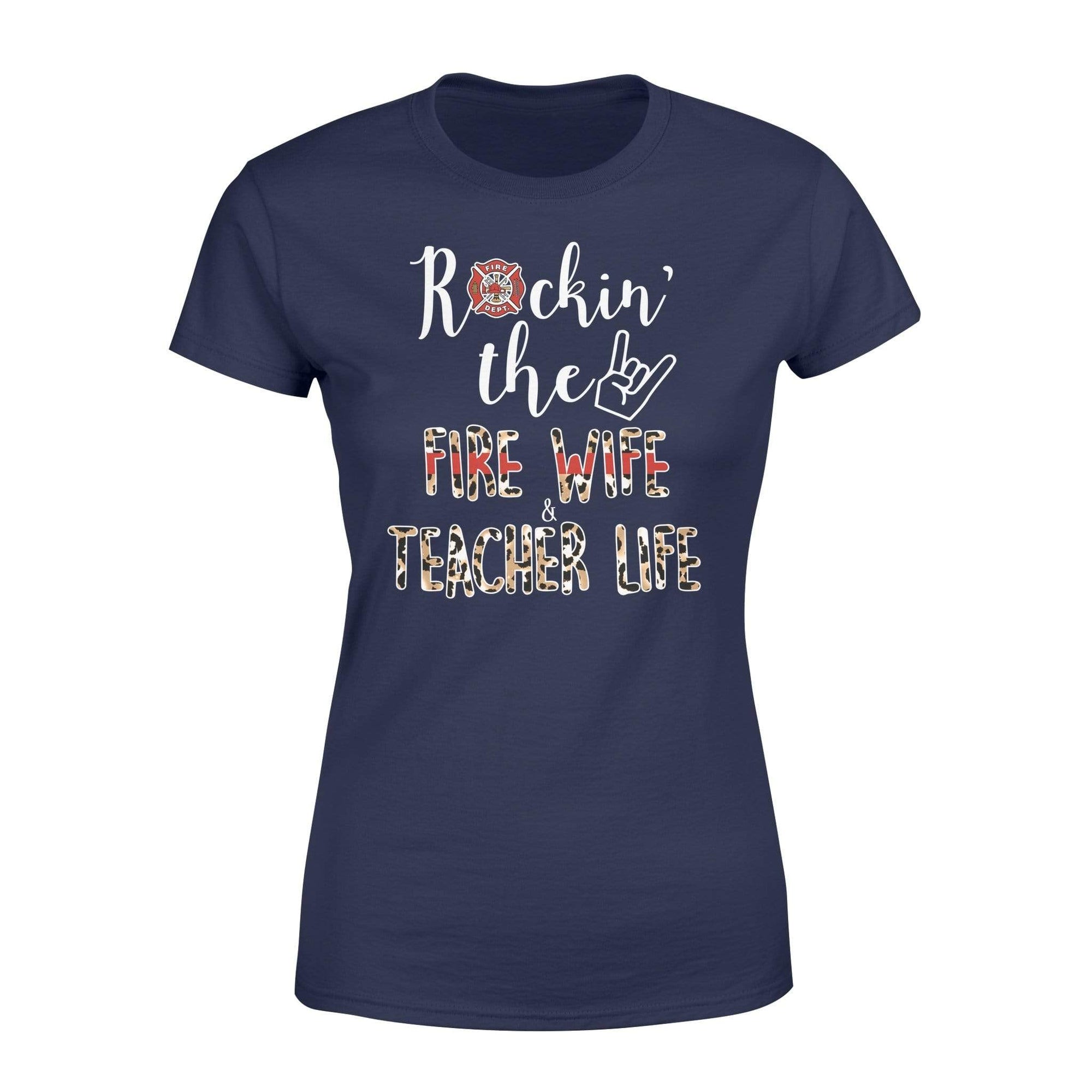 Apparel XS / Navy TRL - Teacher - Rockin Leopard Shirt - Standard Women's T-shirt - DSAPP