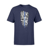 Apparel S / Navy Vertical Galaxy Distressed UK Thin Blue Line Flag Shirt - Standard T-shirt