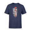 Apparel S / Navy Vertical UK Thin Red Line Distressed Flag - Firefighter Axe Shirt - Standard T-shirt