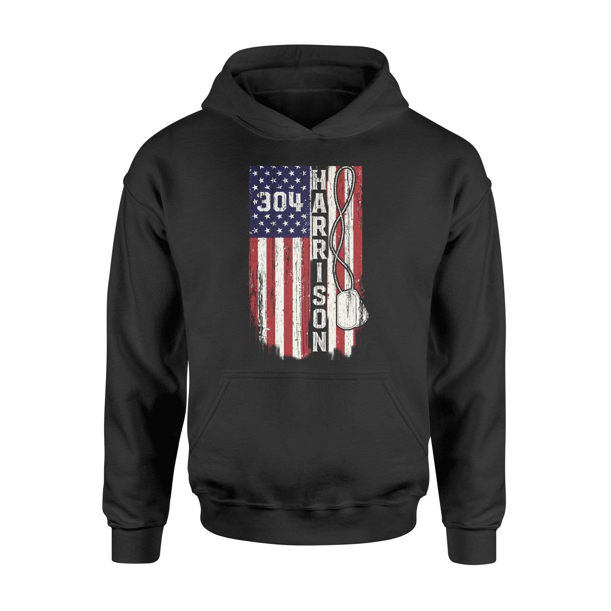 Apparel S / Black Veteran Personalized Shirt - Traditional Flag - DSAPP