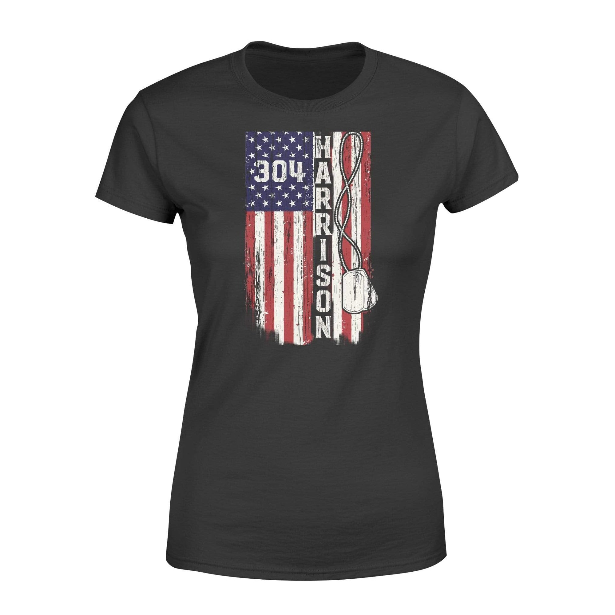 Apparel XS / Black Veteran Personalized Shirt - Traditional Flag - DSAPP