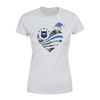 Apparel XS / Heather Grey Xmas - Personalized Shirt - TBL - Snowflake Pattern Flag Heart  - Standard Women's T-shirt - DSAPP
