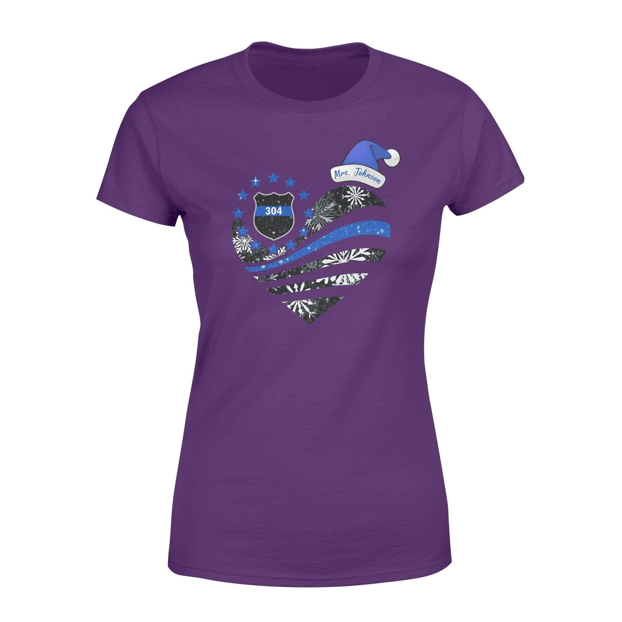 Apparel XS / Purple Xmas - Personalized Shirt - TBL - Snowflake Pattern Flag Heart  - Standard Women's T-shirt - DSAPP
